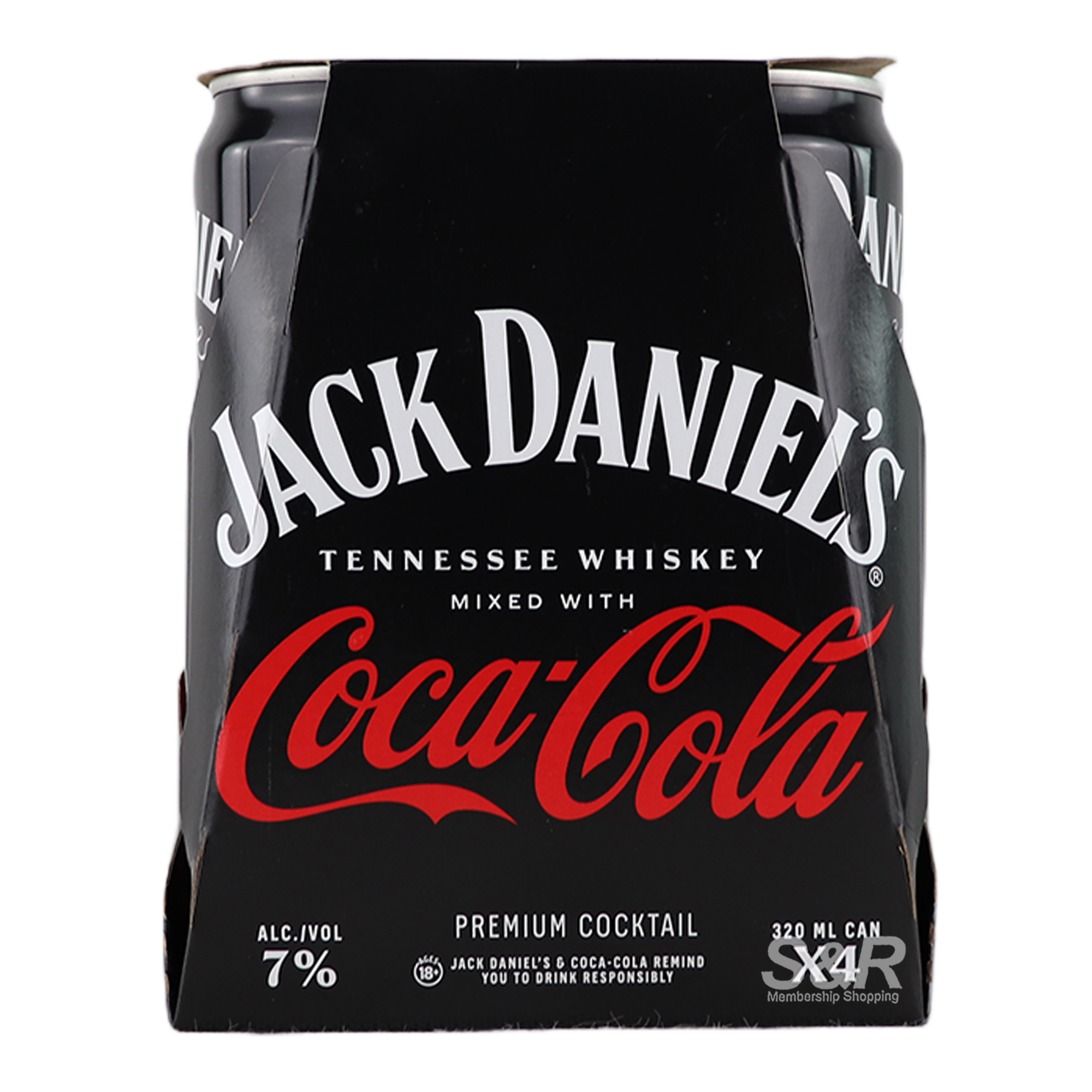 Jack Daniel's & Coca Cola Whiskey 4pcs x 320mL